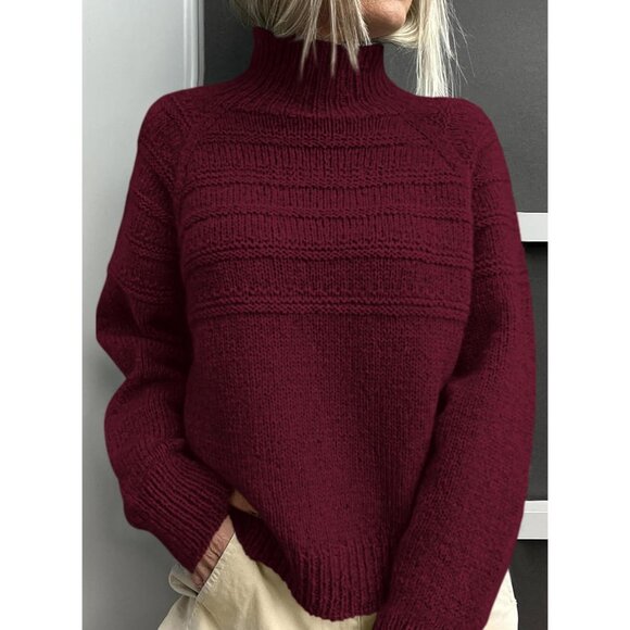 Women's Turtleneck Sweaters 2025 Fall Chunky Knit Pullover Long Sleeve Jumper To - Picture 6 of 6